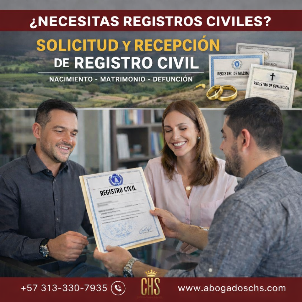 Solicitud y Recepción de Registro Civil (Nacimiento, Matrimonio, Defunción)